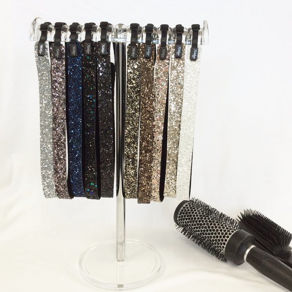 Hipsy Gift 10-pack Bling Glitter Adjustable No Slip Neutral Skinny Headbands main image 4